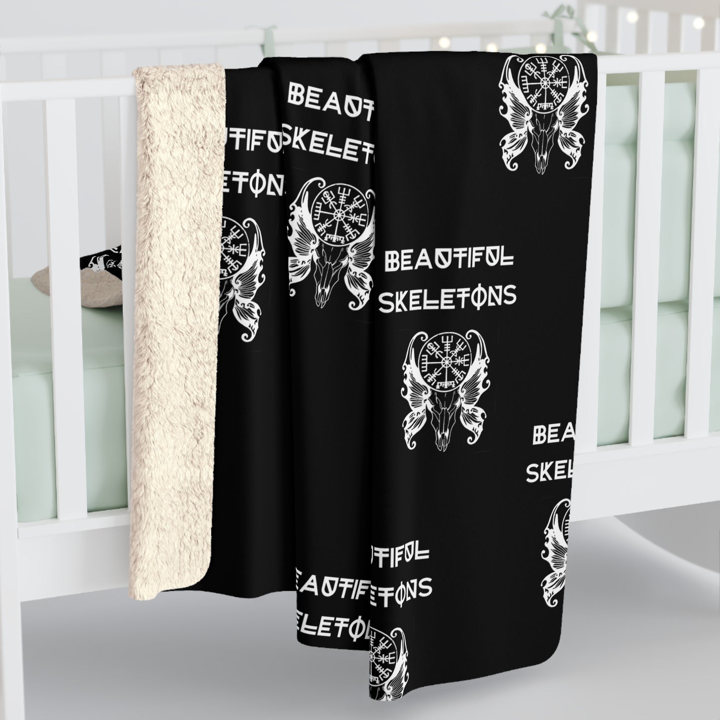 White logo Sherpa Fleece Blanket