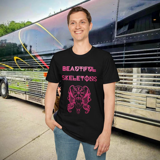 Beautiful Skeletons Pink logo T-shirt