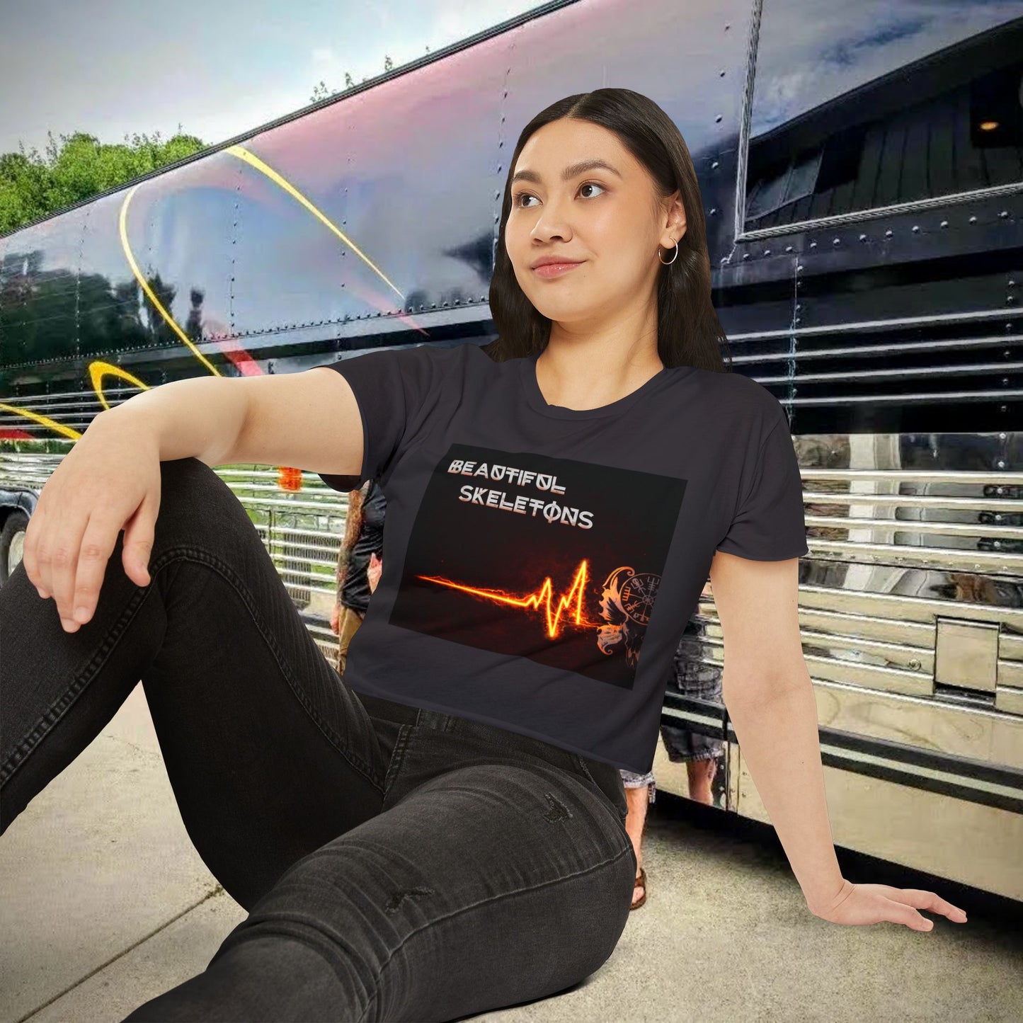 'Pulse/Line/Scar' Beautiful Skeletons  Women's Crop Top