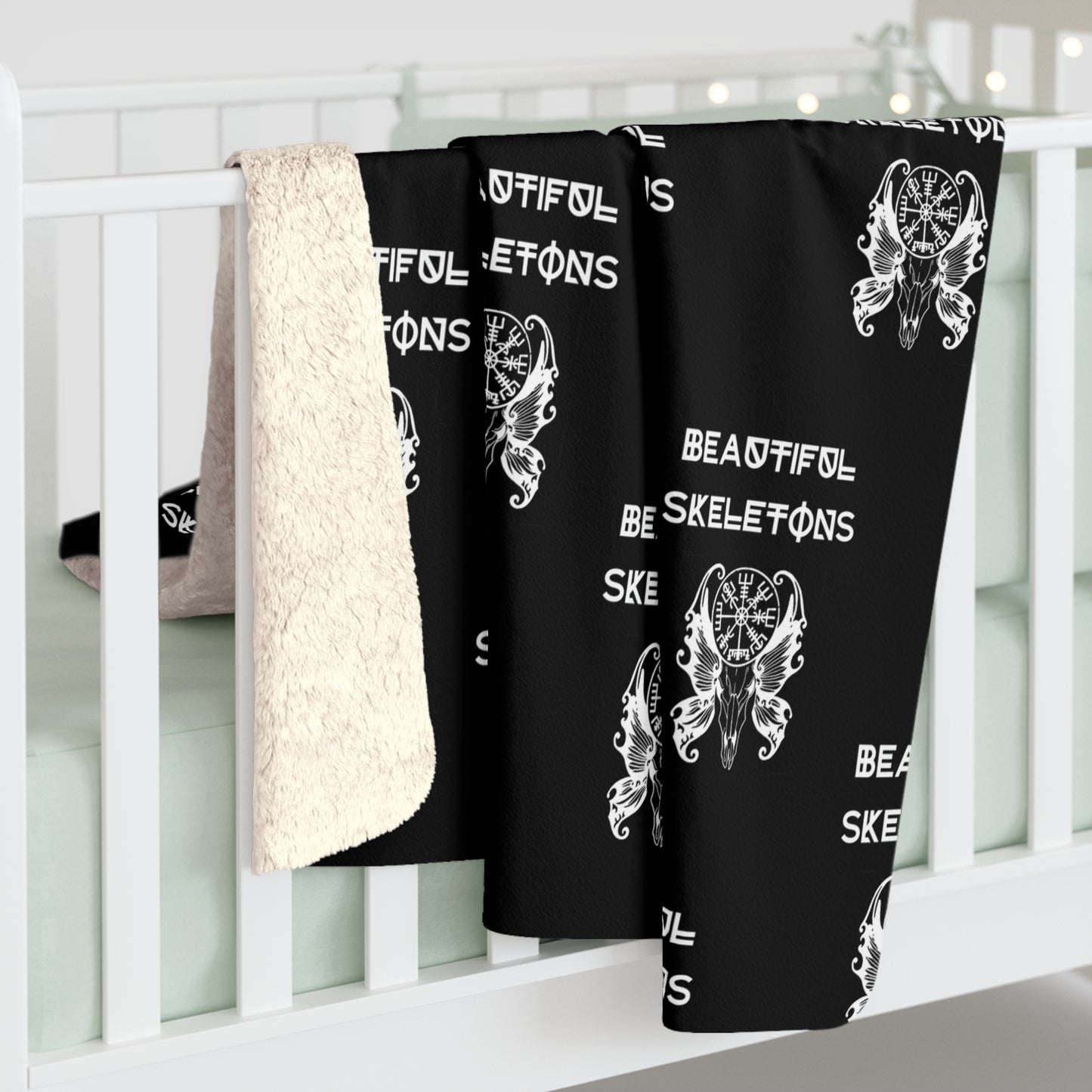 White logo Sherpa Fleece Blanket