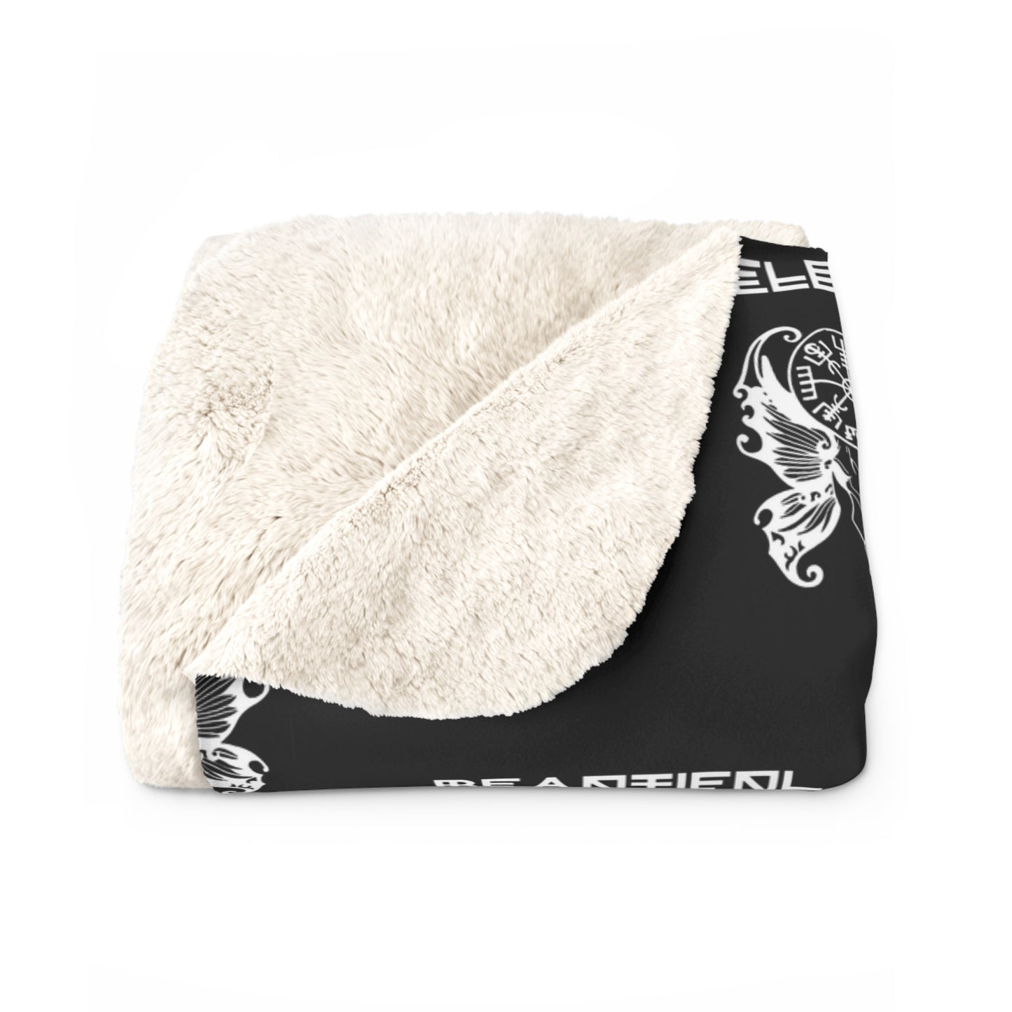 White logo Sherpa Fleece Blanket